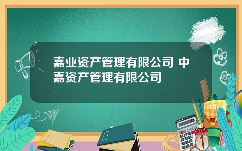 嘉业资产管理有限公司 中嘉资产管理有限公司